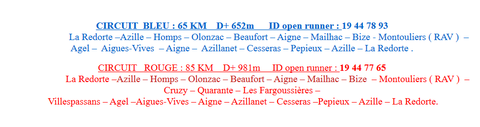 Feuille de route la redortaise 28.07.2024