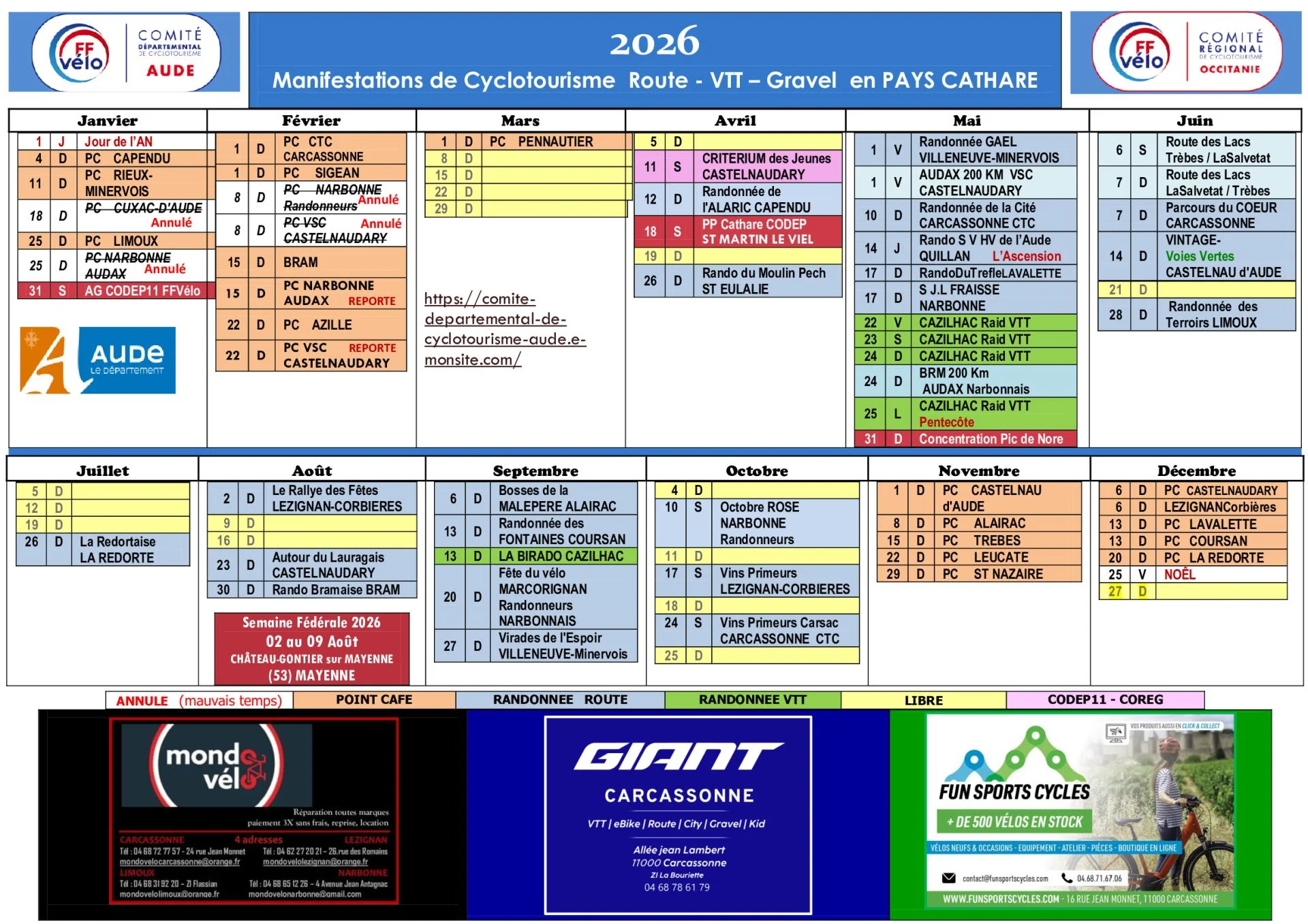Calendrier 2026 recto