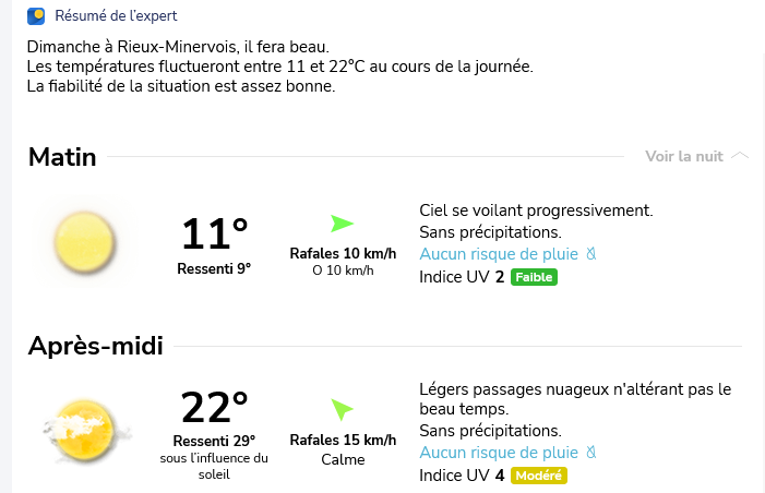 Screenshot 2024 10 16 at 20 29 30 meteo rieux minervois dimanche 20 octobre 11160 aude previsions meteo gratuite a 15 jours la chaine meteo