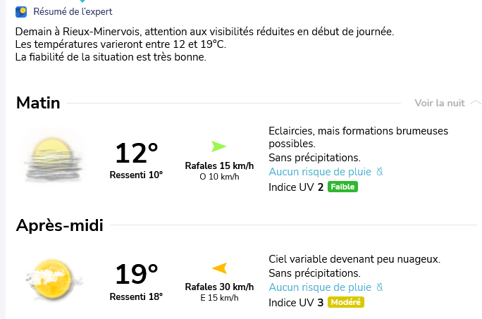 Screenshot 2024 10 26 at 11 30 57 meteo rieux minervois demain 11160 aude previsions meteo gratuite a 15 jours la chaine meteo